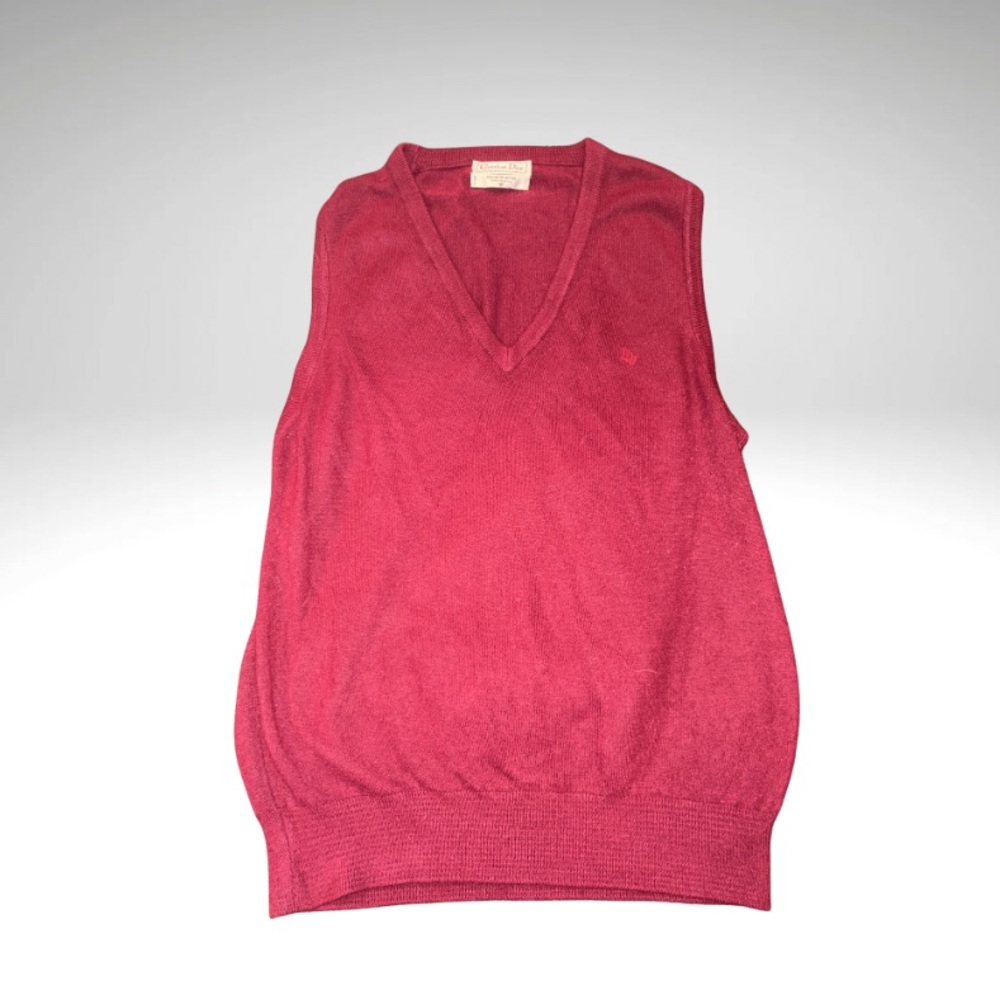 Christian Dior Red Knit Sweater Vest – Size M